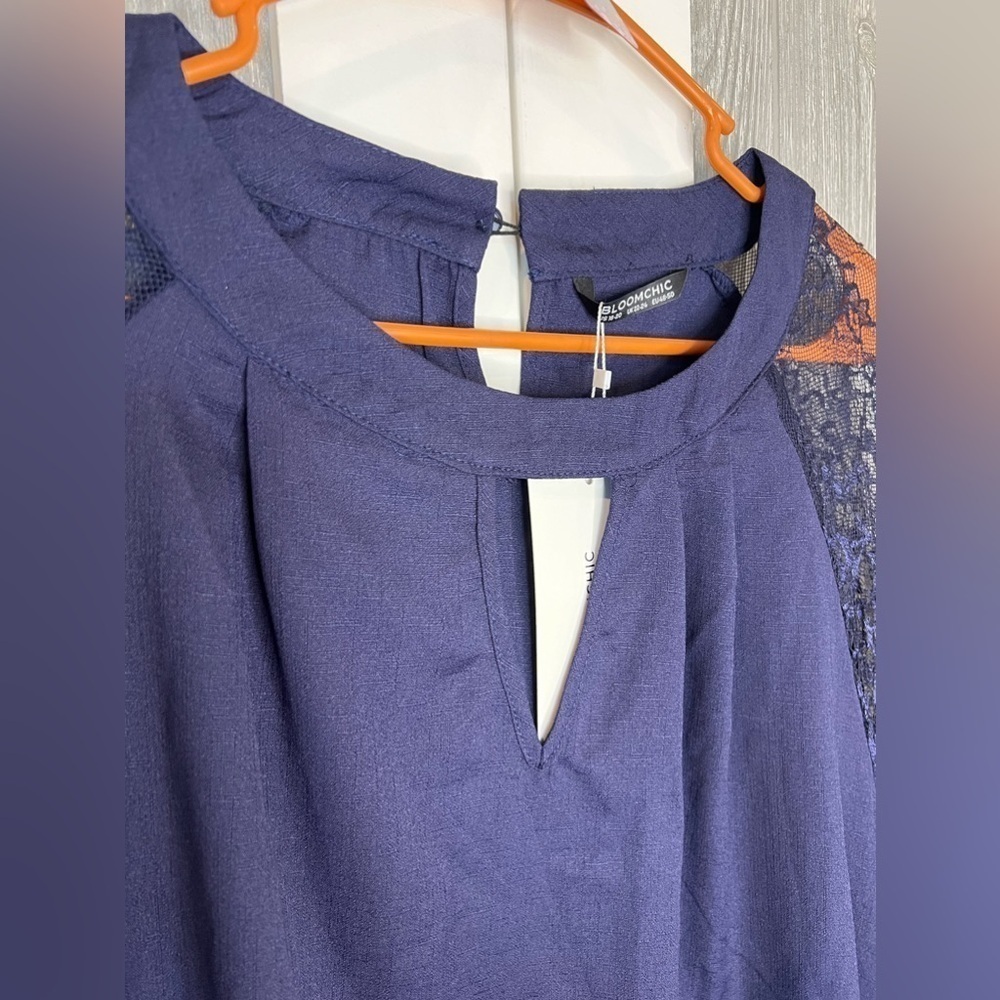 D16.19 NWT Bloomchic Lace Sleeve Sheath Dress w/Tie waist 18/20 (2X) - Picture 3 of 6